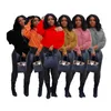 10 Pcs Wholesale Plus Size 3XL Women Knitted Ribbed Tops Casual Cut Shoulder Pullovers Long Sleeve Hollow Out Sweatshirt 6881