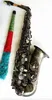 Bästa kvalitet Yanagis A-992 Alto Saxofon E-platt svart sax munstycke Ligatur vasshals Musikinstrumenttillbehör