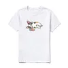 Mens camiseta Verão Casual Cartoons Engraçados Cat Bonito Manga Curta T - shirts Homme Streetwear Anime Algodão Slim Fit Homens T-shirts 210603