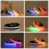 Collari per cani in nylon LED Luce di sicurezza notturna Lampeggiante Bagliore nel buio Piccolo guinzaglio per animali domestici Collare per cuccioli Brillante Collane per cani firmati sicuri DHL GRATIS