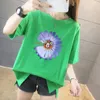 Tee Shirt Femme Loose Women Fashion Korean Clothes Floral Print shirt Summer ops Short Sleeve Female 210615