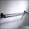 Racks Bathroom Hardware Bath Home & Gardethroom Rack Wall Mount Black Finish Space Aluminum Towel With Hook Double Bar Shower Aessories Drop