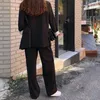 Aelegantmis Spring Autumn Thin Women Pant Suit Female Loose Casual Blazer Jacket & Long Pants Office Lady Uniform Suits Coats 210607