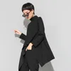 XITAO винтажная черная футболка с высоким воротом, женская футболка больших размеров Kawaii, повседневные топы с длинными рукавами, нестандартной формы, корейская одежда ZLL1177 220226