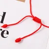 Handgjorda 7 knop Red String Bracelet DIY Friendship Armband