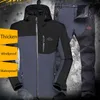 Winter Suit Men Waterproof Ski Warm Softshell Fleece Hiking Outdoor Jackets Trekking Camp Coat Set Pants Oversize Trousers