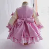 Little Girls Long Sleeve Vintage Lolita Princess Dress Baby Girl New Year Party Christmas Vestidos Infant Spanish Dresses G1129