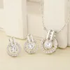 Popular Bridal Ornaments Beautiful Necklace + Earring Jewelry Sets Filled Austrian Crystal For Women