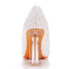 Donne eleganti Pompe sexy Sexy Clear 10cm Tacchi alti Dress Quadrato Trasparente Signore Signore Bianco Shoe Party Shoes Pompe