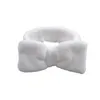 Wash Face Hair Band Solid Color Bow pannband Dusch Bowknot Turban Coral Fleece Head Wrap Spa Make Up Pannband Hårtillbehör8436044