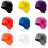 Solid color water Sports Adult ear protection Swimming Caps High Quality waterproof Bath Shower Caps Fashion Men Women Unisex Comfortable Rubber Hat Wholesale