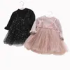 2020 printemps vêtements pour enfants New Ins fille robe 1-5 ans enfants faux maille à deux pointes jupon princesse robe de soirée Q0716