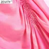 Zevity Women Vintage Tie Dyed Printing Pleated Design Sarong Skirt Faldas Mujer Female Side Split Chic Slim Midi Vestidos QUN797 210621