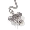 Pendentif Colliers Hip Hop Grande Taille 3D Animal Elephant Collier Glacé Plein Zircon Avec Chaîne De Tennis Mens Bling Bijoux