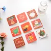 24pcs / set Mini Carte De Voeux De Noël Avec Enveloppe Cartes De Bénédiction Du Nouvel An De Noël Pour Les Invitations De Fête De Vacances Dessin Animé DIY Enfants Cadeau