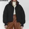 White Thicken Parkas Women Solid Stand Collar Full Sleeve Pocket Jackets Fashion Casual Loose Clothes Zipper Outdoor Winter Coat 210510