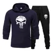 2 pezzi set tucksuit felpa con cappuccio + pantaloni coulisse con cappuccio con cappuccio maschile con cappuccio in esecuzione sportivo uomo skull marchio autunno inverno G1209