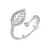 스털링 실버 925 링과 지르콘 잎 디자인 반지 5 조각