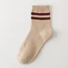 Chaussettes pour hommes 5 paires de mode automne hiver hommes chaussette chaussette à rayures brassards coton couleurs de sport en option