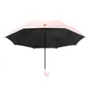 مصغرة أندبروف مظلات غير التلقائي الظل مظلة uv هوك U- شكل منحني مقبض مظلة للنساء صغير البارسول 210320