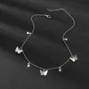 Collana di moda Bella collana di farfalle placcate argento dorato Collane corte per donna Vacanze estive Regalo romantico Gioielli all'ingrosso