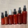 空の10ml 20ml 50ml 2oz 100ml茶色の琥珀色のペットプラスチックスプレーボトル30ml