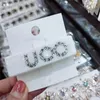 2 Renkli Mektup Saç Klipleri Chic Rhinestone Tokalar Basit Rahat Akrilik Firkete Moda Charm Barrette Kadınlar için