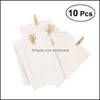 Ramar Aents Décor Hem GardenFrames 10st DIY 6INCH Hängande Clip Kraft Paper Po Rahmen Strings Rope Clips Set för Bröllop Dekoration Gar