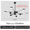 거실 식당 침실 천장을위한 펜던트 램프 현대 노르딕 블랙 샹들리에 실내 조명기구 AC110V-240V