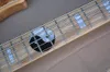 Guitare basse électrique de couleur bois naturel à 5 cordes avec placage à motif d'arbre, incrustation Yin Yang, matériel doré, fournir des services personnalisés