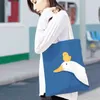 Shopping Bags Bolsa Feminina Hand Painted Cartoon Goose and Duck Print Shoulder for Women Canvas Shopper Ladies Sac Main 220307