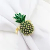 Servett ringar grön ananas imitation guld diamant metall ring hem bord dekoration västra cocktail party smycken