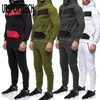 URSPORTTECH Tracksuit Men Set Patchwork Hoodies Set Man Pullover Hoodies and Sweatpants Male Work Out Jogging Suit Gym Clothing 210528