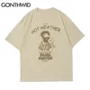 T-shirts hommes été hip hop streetwear harajuku dessin animé impression humaine t-shirts à manches courtes mode décontracté coton t-shirts hauts 210602