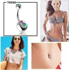 Hoop Huggie 5/10/20/30 st Färgrik 14g Belly Button Ringar CZ Crystal Stud för kvinnor Piercing Smycken Barer Navel