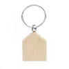 Bois Porte-clés Party Favors Blanc Personnalisé Personnalisé Tag Nom ID Pendentif Porte-clés Boucle Cadeau D'anniversaire En Stock BDC03