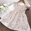 Meisjes casual jurken 2021 nieuwe zomer kids cartoon patroon print kostuum mouwloze kinderen elegante kleding vestidos 3-8Y G1026