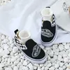 Children canvas shoes spring baby one-step fashion simple plaid trend boy and girl sneakers kids canvas large size 38 210713