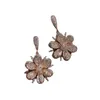 Mode AAA Cubic Zircon Forme de fleur Charme Boucles d'oreilles pour femmes Populaire 925 Silver Aiguille Bijoux Anniversaire Bijoux Bijoux