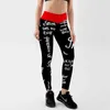 Qickitout Leggings da allenamento elastici a vita alta da donna Slim Fitness Fashion Letter Print per palestra Sport Running Europe Size 211204