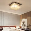 Kwadratowa lampka sufitowa luksus nowoczesne krystaliczne oświetlenie żyrandolowe do salonu sypialnia