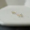 Silver European Style Gold Stud Earrings For Women Simple Olive Branch Leaf Earring Sweet Cute Student Jewelry