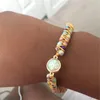 Bracelet de perles de sédiments marins avec pierre d'opale, jaspe de galaxie, bijoux Boho pour femmes, guérison de maman, Double couche tressée, breloque K3E2, Brace244g