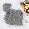 Spring Autumn Baby Boys Girls Pure Color Knit Jacket + Hat Infant Kids Boy Girl Long Sleeve Cardigan Coat Clothing 210429