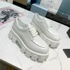 Desinger Women Casual Shoes Monolith Loafers Triangle Logo Trainers CloudBust Leather Shoe ￶kar plattform Sneaker