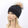 wholale dign pom beanie knit donne beani cappello inverno cashmere 100% cappello lana pile toque lavorato a maglia personalizzato