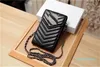 Designer- womens bags Card holders top quality leather women wallets Black organize sling bags Striped cell phone bags Hasp 17 5cm3412