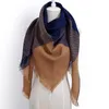 Bandane con sciarpa calda invernale a triangolo scozzese con scialle in cashmere da donna