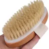 Wholesale Oval Natual Wooden Bristle Body Brush Massager Soft Wash Brushes Bath Shower Back Spa Scrubber for women A216113