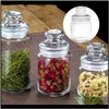 Housekeeping Organization Home Gardenglass Scented Tea Jar Transparent Storage Bottle Sealed With Lid (350/500Ml) Bottles & Jars Drop Delive